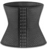 Sportia Waist Cincher Corset with Size L Women's Built-in Boning, Black,
