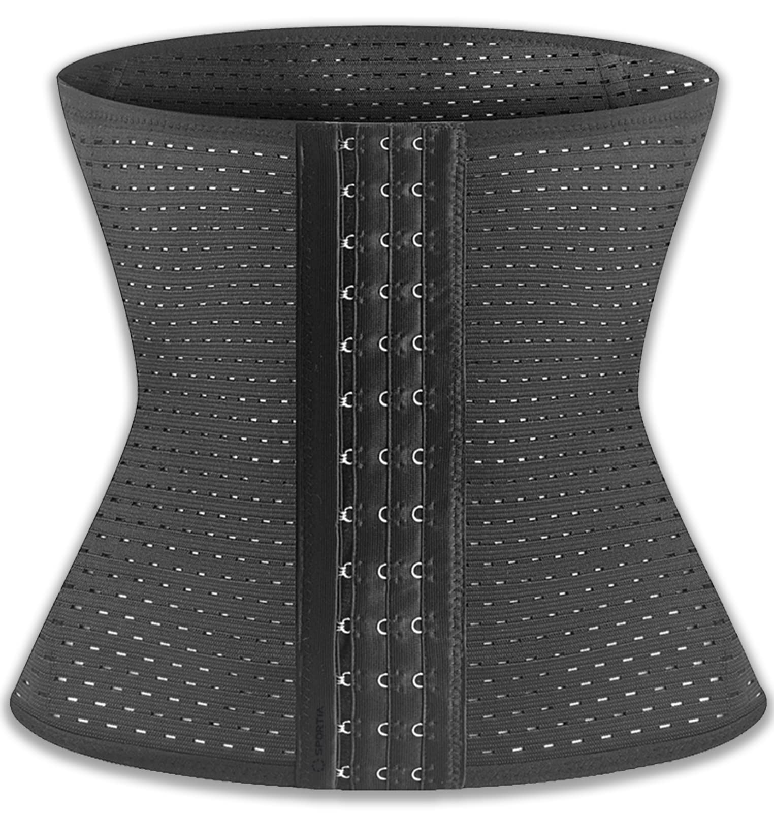 

Спортивный корсет-утяжка для талии Sportia размера L, женский, со встроенными косточками, черный, чёрный