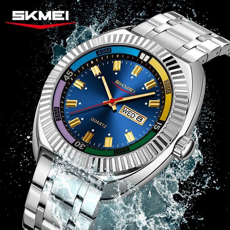 SKMEI Business Fashion Design 3Bar Waterproof Time Week Date Wristwatch Movement Quartz Watches