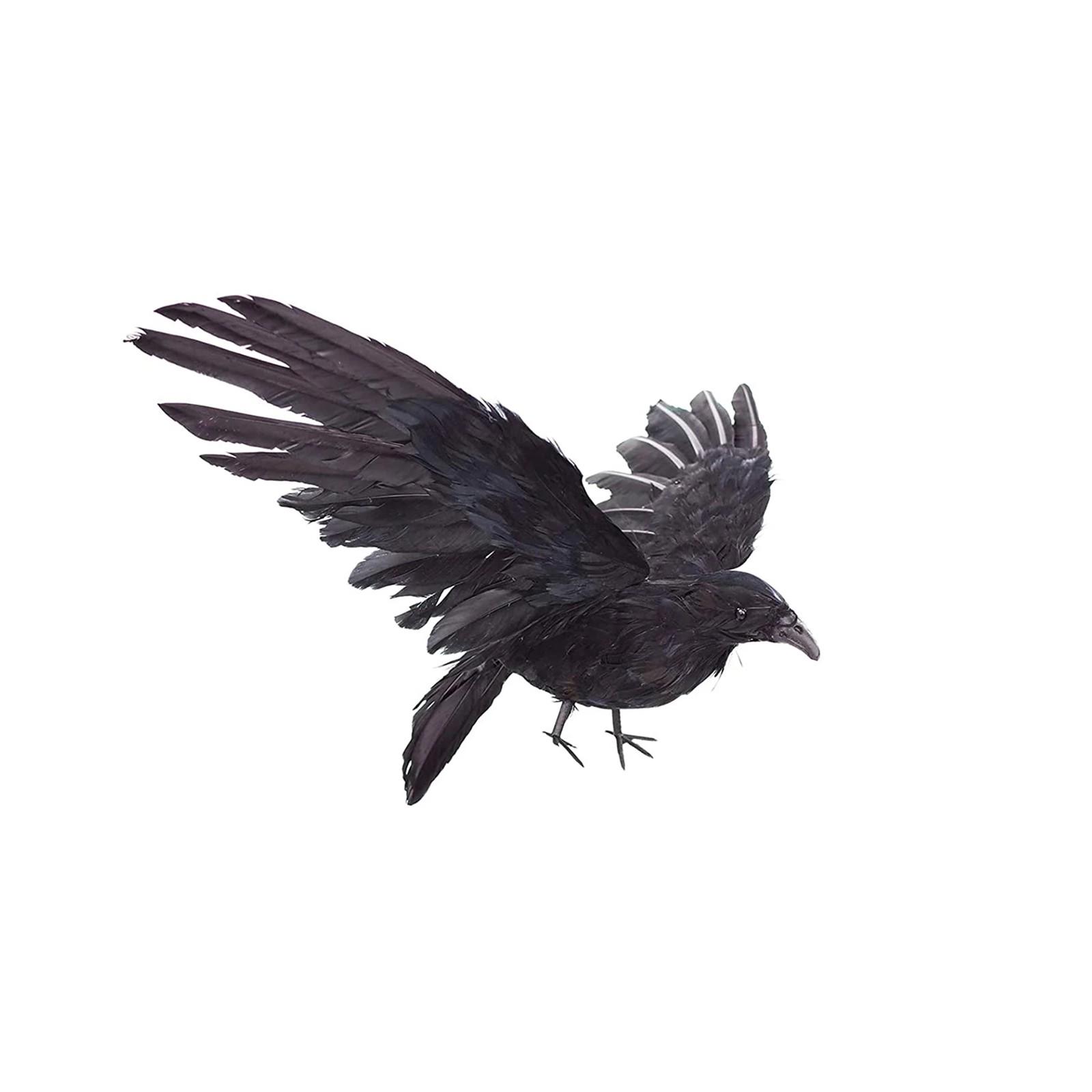 

Black Crow Halloween Decoration Realistic Flying Crow Prop For Halloween Yard Garden One Size