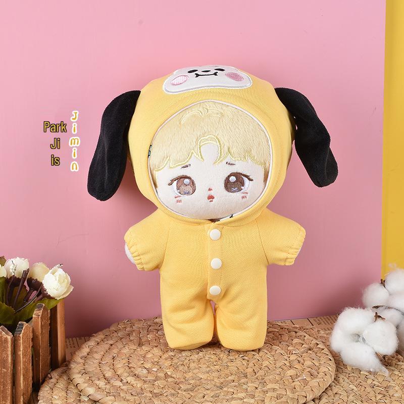 

Набір ляльок бойз-бенду: Пак Чімін, Кім Техьон, Мін Юнгі, Чон Чонгук, Кім Намджун у вбранні та з аксесуарами у вигляді тварин 22cm