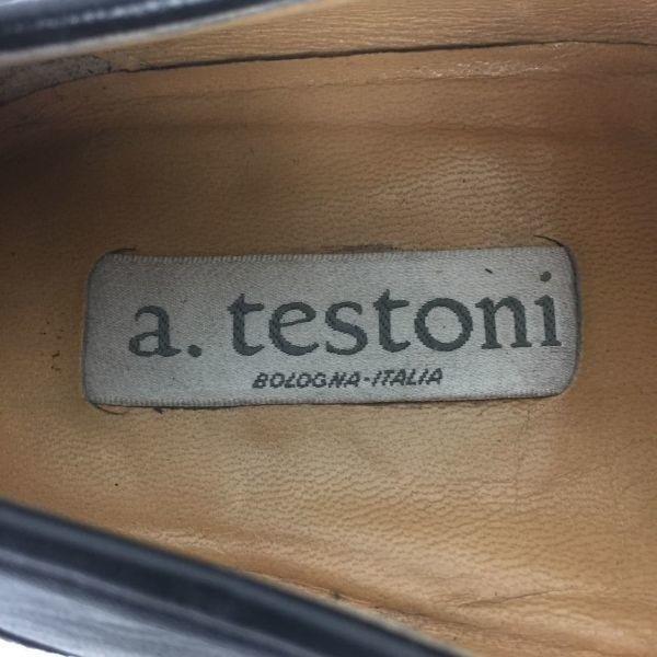 a.testoni Made in Italy Vintage Coin Loafer Leather Slip-on Shoes Black size 7 25.5 Men's(USED)