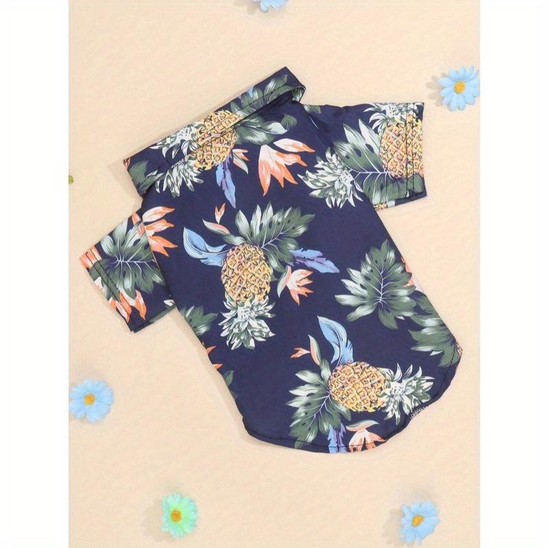 1pc Non-Stretch Slim Fit Hawaiian Shirt For Pets, Suitable For Small Dogs Like Teddy & Pomeranian, Not Recommended For Large Dogs