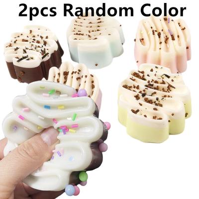 Squishy Kuchen Quetschspielzeug Simuliertes Brot Sensorisches Fidget Spielzeug Weiches Langsam Rückprallendes Stressresistentes Spielzeug für Erwachsene Geschenke