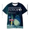 3D Hayao Miyazaki Cartoon Totoro Pattern Printed Casual Short Sleeved Children's Boy T-shirts - Soft Medium Stretch Fabric Summer Relaxed Fit Clothing