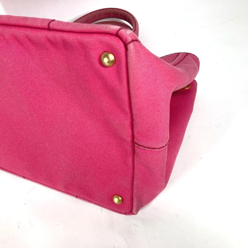 PRADA Canapa logo Bag Shoulder Bag Tote Bag Canvas pink