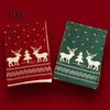 Thick Polyester Scarf for Autumn Winter Knitted Women, Reversible Fair Isle Snowflake Reindeer Outdoor Neck Wrap Scarf, Soft Warm Long Christmas
