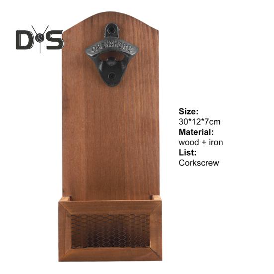Otvírák na láhve Retro Potřeby železného Vintage dřevěného otvíráku na pivo, které šetří práci