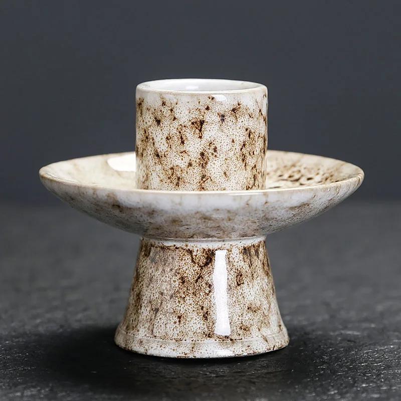 1pc Ceramic Candlestick & Incense Holder Morandi Color Perfect for Sage Palo Santo Stick Ramadan Decoration (Without Incense)