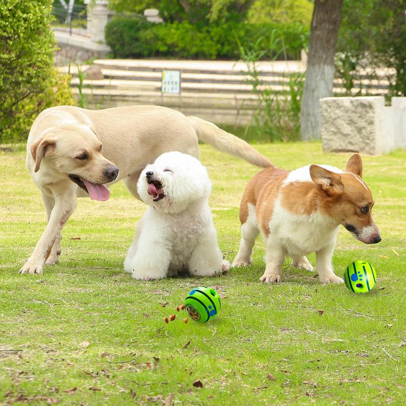 Teething Bite-Resistant Dog Toy: Sounding Laugh Ball with Treat Dispensing Feature