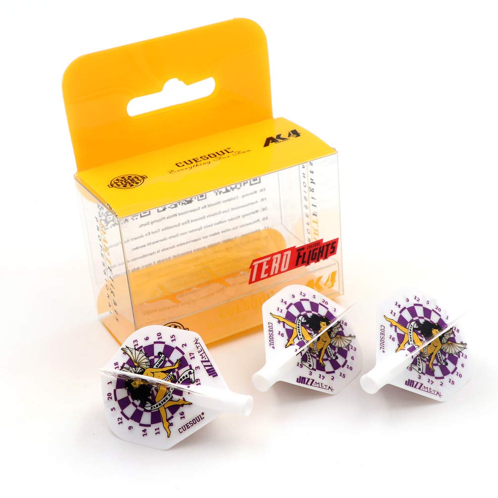 CUESOUL Dart Flights TERO System AK4 Standard Shape Heat Transfer Pattern 3 Pieces White