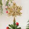 Gold Glitter Christmas Topper Decor Iron Xmas Tree Ornament  Holiday Party