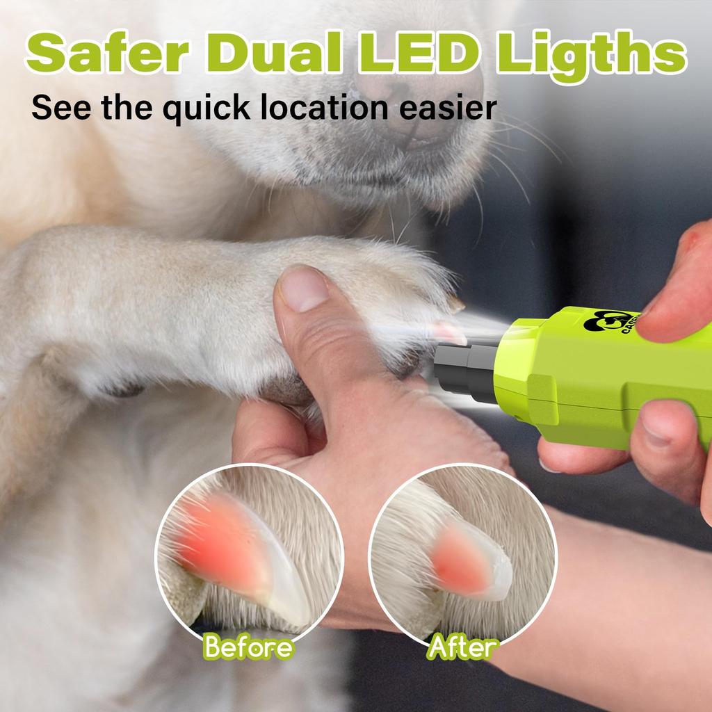 Casfuy Electric Unghii Câine 6 Viteze Cel Mai Nou și Îmbunătățit Unghii Animale de Companie Reîncărcabil Electric Unghii Câine Fără Durere Toaletare Labe și Instrument de Netezire pentru și Mici