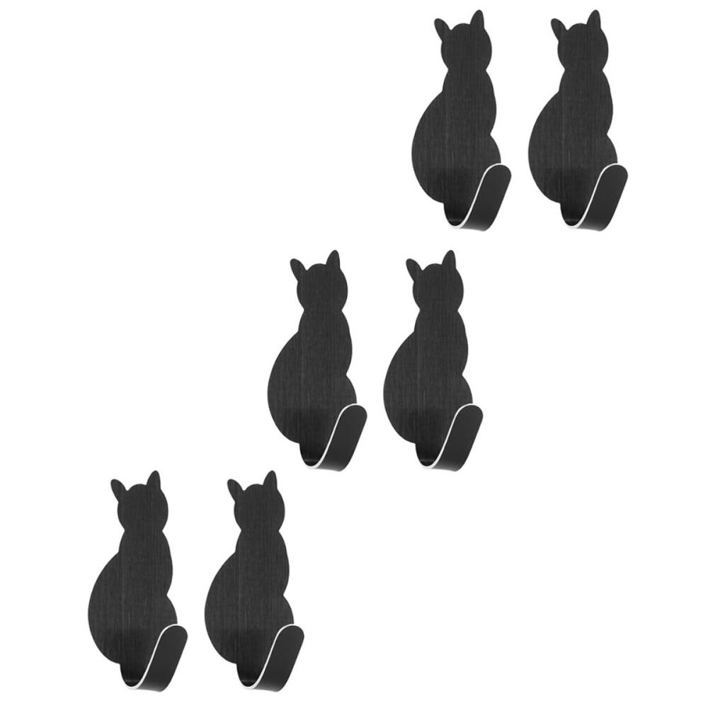 304 Stainless Steel Cat Hook Creative Cartoon Stainless Steel Hooks Adhesive Hooks  Bedroom Use