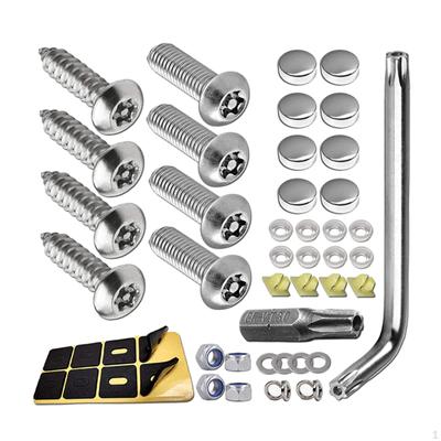 License Plate Screws Set Bolts Mounting Hardware Universal Nut Cover