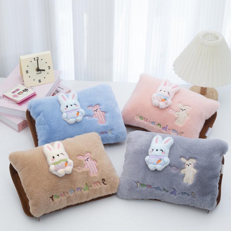 Automatická elektrická plyšová kreslená fľaša na horúcu vodu ohrievač rúk s bezpečnostným vypnutím