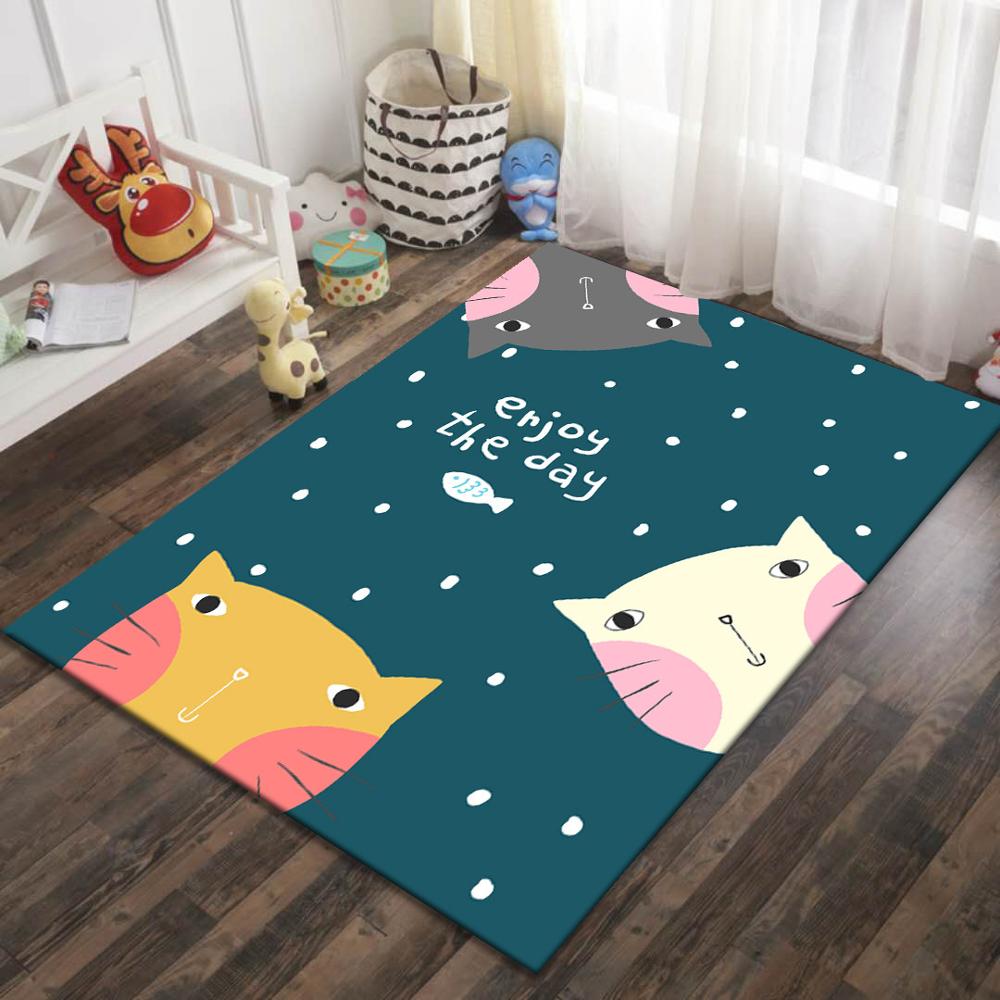 Cartoon Rocket Kids Room Carpet Dinosaur Living Room Area Rug Crystal Velvet Anti-slip Boys Bedroom Rug Children Play Gamer Mat
