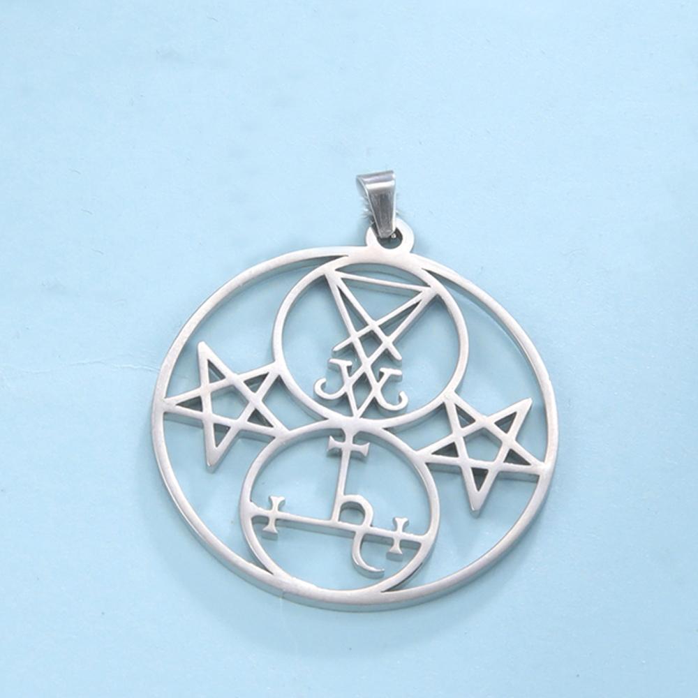 Dawapara Lilith Sigil Pendant Solomon Demon Seal Marbas Pagan Amulet Mythology Stainless Steel Charms for Jewelry Making