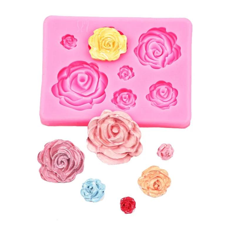 3D Flower Silicone Molds DIY Fondant Craft Cake Candy Chocolate Ice Pastry Baking Tool Mould Handmade Soap Mold Cake Decoration