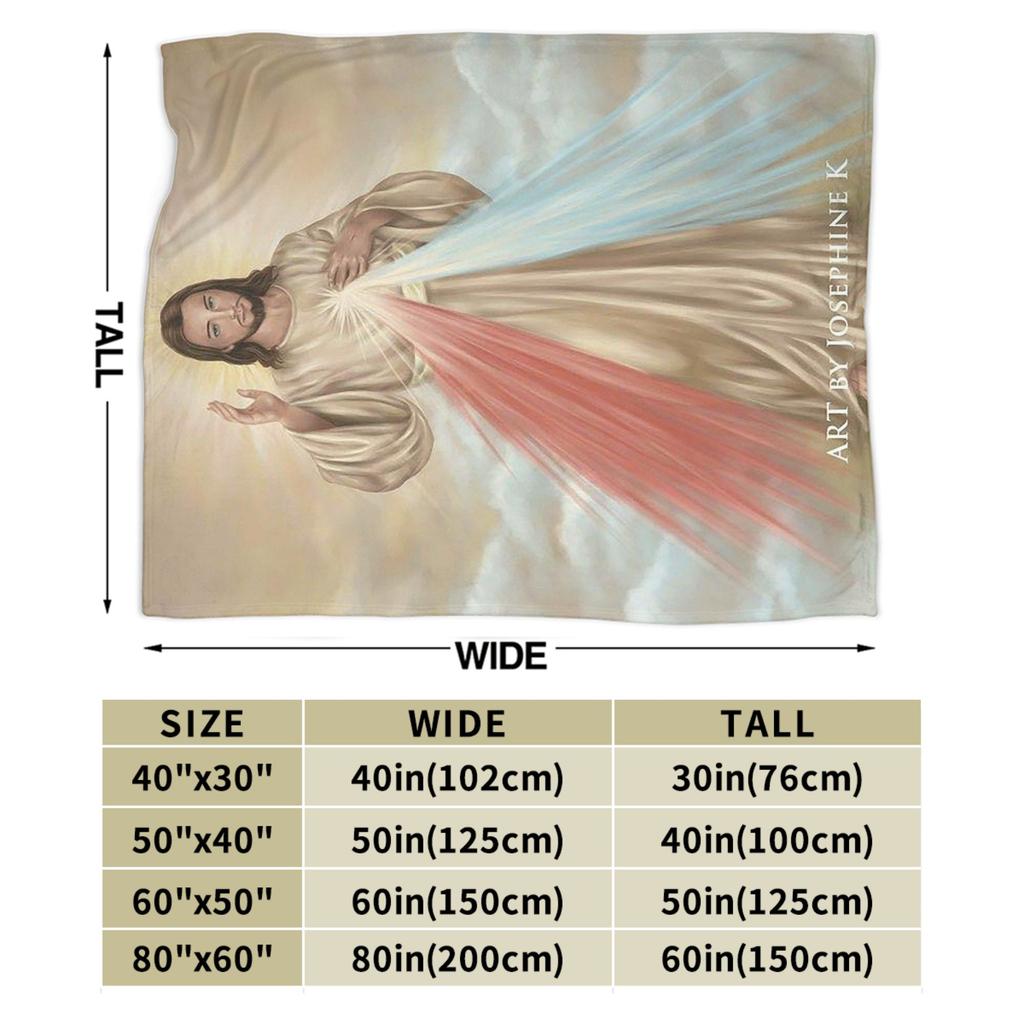 Christian Divine Mercy Flannel Blankets Jesus I Trus In You Custom Throw Blanket for Sofa Bedding Lounge 200x150cm Bedspreads