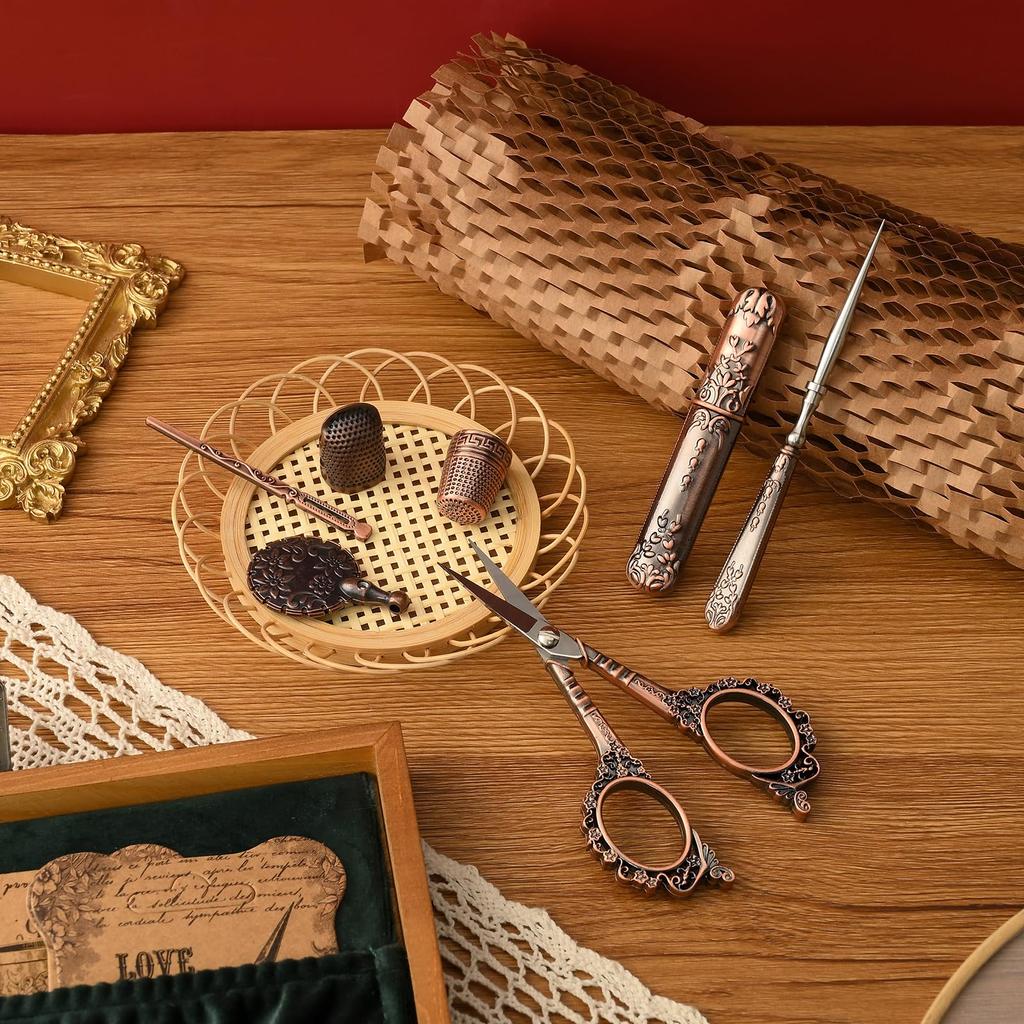 Vyšívací nůžky Dřevěné Evropské Starožitné Vintage Šití Řezání nití Starožitný styl Šití Šití DIY Šicí sada D&D Sada, Sada, Nůžky,