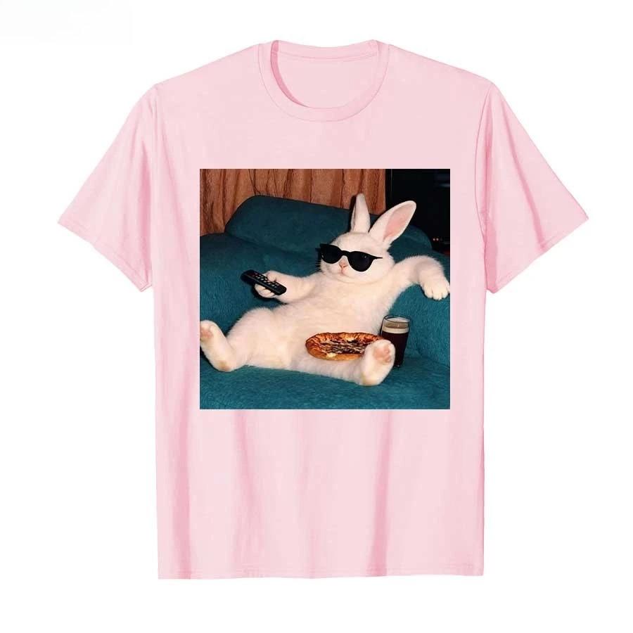 Lazy Bunny Meme Rabbit Tshirt Women Harajuku Hiphop Streetwear Cartoon Print T Shirts Tops Harajuku Funny Summer Tops