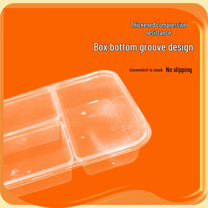 WEISHENG 700ml 3-Compartment Microwavable Food Containers