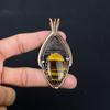 Tiger Eye Gemstone Pure Copper Wire Wrapped Handmade Pendant Jewelry Gift For Her