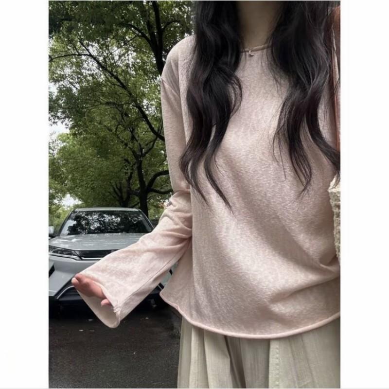 2026 Womens Loose Long Sleeve T-Shirt With Tencel Lyocell Cooling Fabric Breathable Casual Top Yoga Daily Outdoor