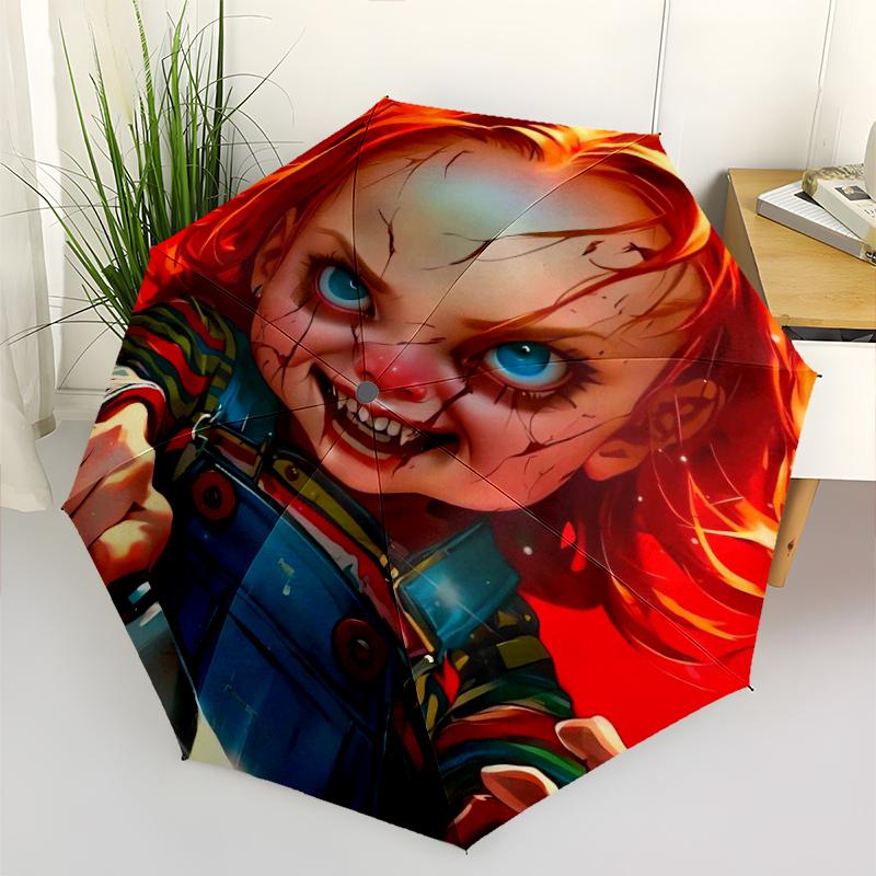 Chucky Fashionable Automatic Opening/Closing Folding Umbrella. Portable and Foldable, Ideal for Gift, Travel, and Daily Use.