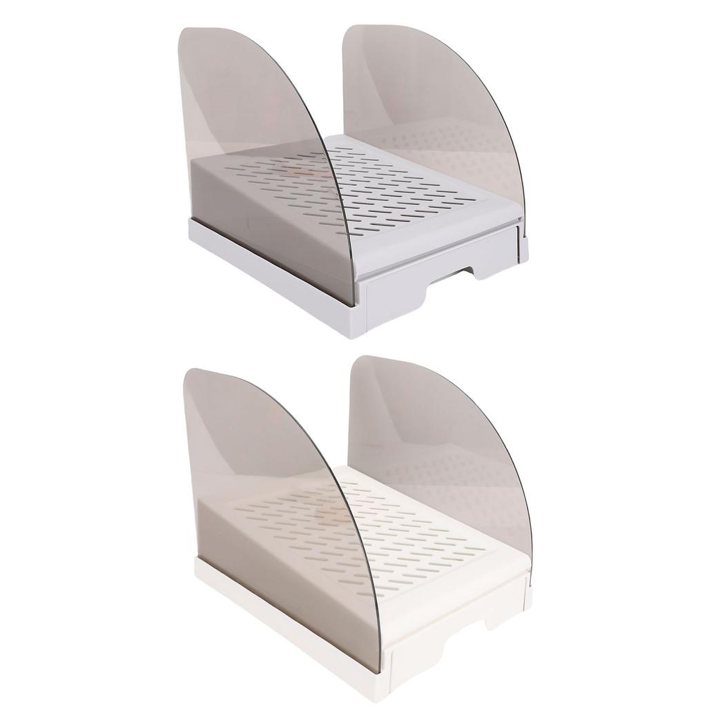 Cat Litter Ramp with Drawer Baffles Adjustable Height Elevated Litter Box Step Stool Anti Tracking Easy To Clean