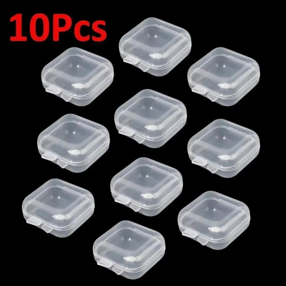 

Мини-пластиковая коробка для хранения ювелирных изделий, квадратная, прозрачная, откидная, портативная, контейнер для таблеток, держатель для ювелирных изделий, упаковка, витрина для сережек