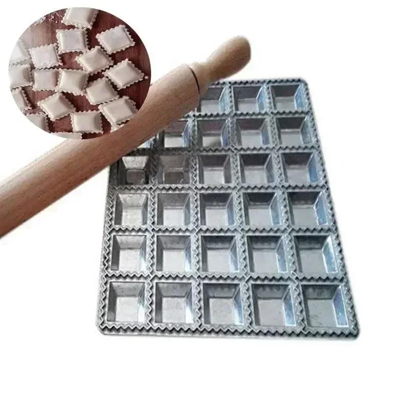 Aluminum Alloy Ravioli Maker, Double-Sided Dumpling Press Mold for Square & Round Shapes, Easy Clean Kitchen Tool