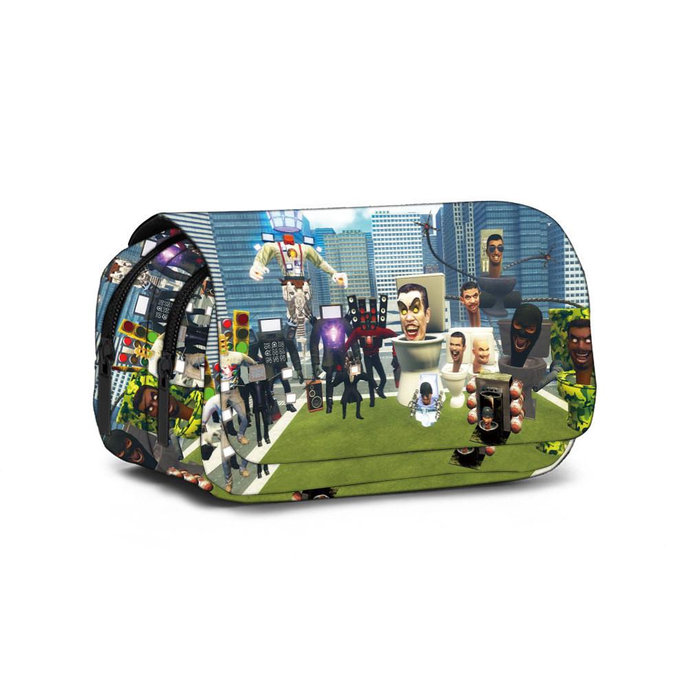 

Skibidi Toilet Pencil Case Double Layer Storage For School Students 2