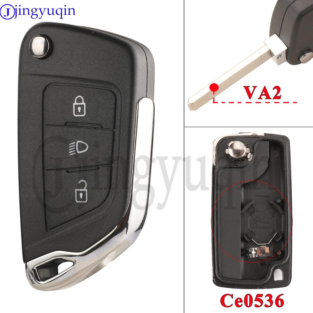 Guscio Chiave Auto Pieghevole Modificato Jingyuqin Ce0536/0523 Hu83 Va2 Per Peugeot 107 207 307 407 306 308 408 508 Citroen C2 C3 C4