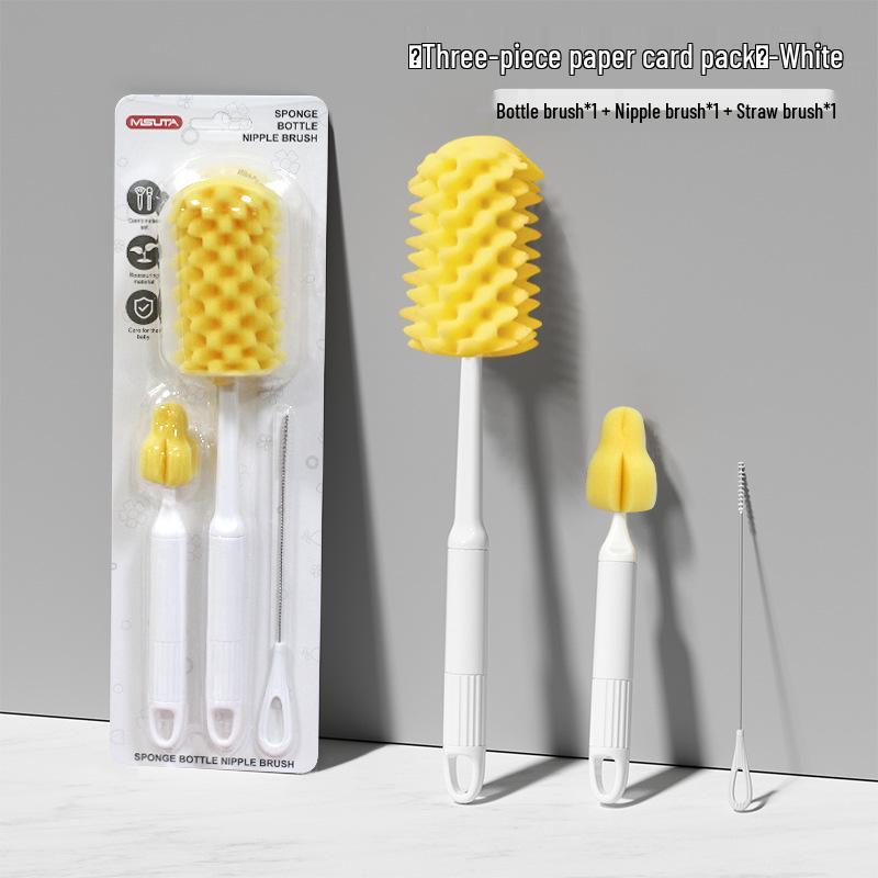 Misuita 6-teiliges Babyflaschen-, Sauger- und Strohhalm-Reinigungsbürsten-Set mit Schwamm