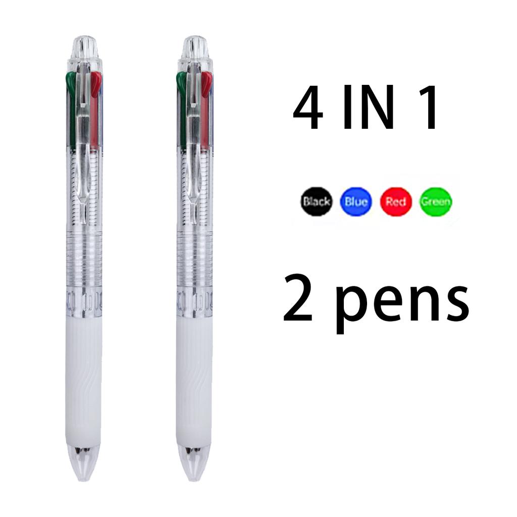 Multicolor Retractable Ballpoint Pen 0.5, 4-in-1 Colored Pens Fine Point Ballpoint With Long-Lasting Ink Pens for  Journaling
