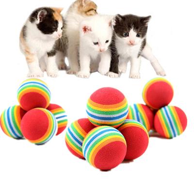 1/5/10Pcs Rainbow Ball Cat Toy Colorful Ball Interactive Pet Kitten Scratch Natural Foam EVA Ball Training Pet Supplies Product