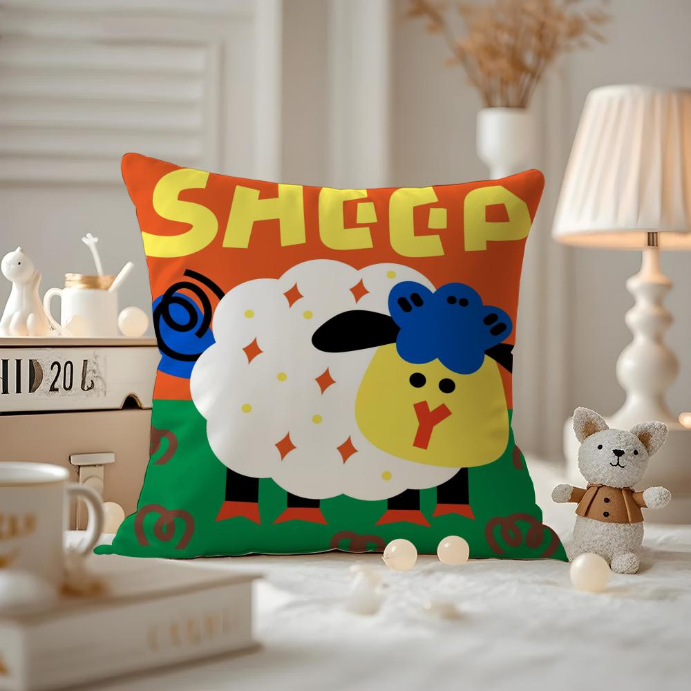 Chinese Zodiac Print Cushion Cover Anti-dustmite Pillowcase Invisible Zipper Silky Short Plush Sofa Cushion Cover