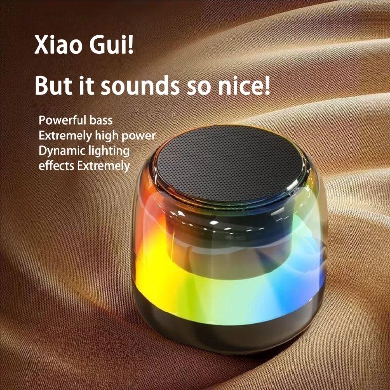 Portable Bluetooth-compatible Speaker With 360°Surround Sound Deep Bass Led Lights 800mAh Battery USB TF Card Support For Outdoor Party