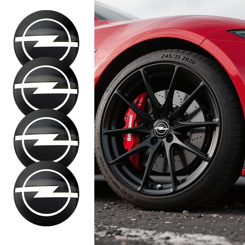 4 Stück 56mm Auto Radnabenkappe Felgenabdeckung Emblem Aufkleber für Opel Astra j Insignia Astra g Corsa Zafira b Mokka Zubehör