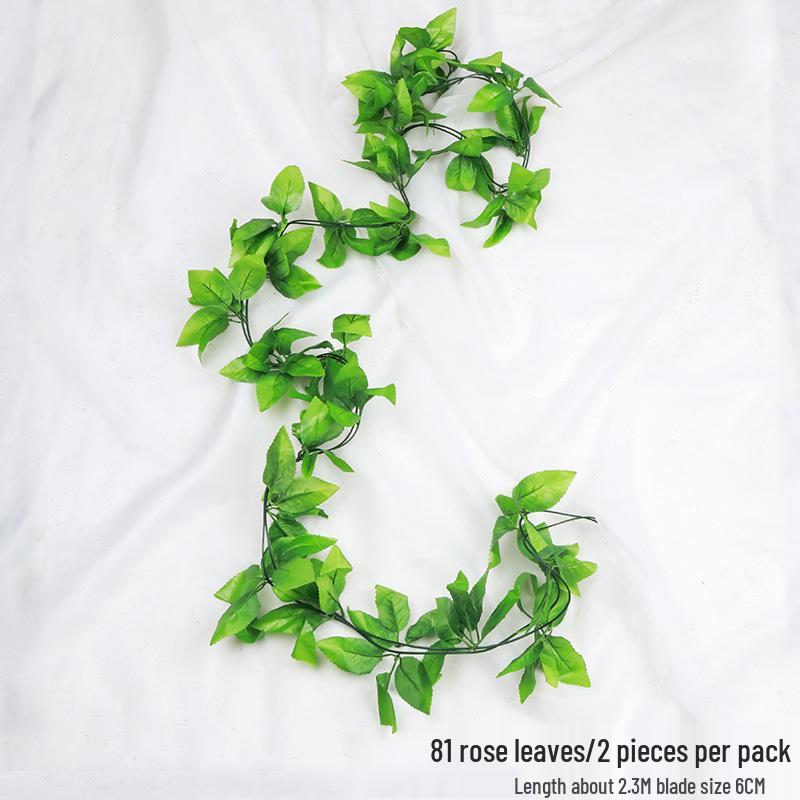 Rattan Faux Green Leaves & Vines - Decorative Plastic Flower Vines for Water Pipes & Air Conditioning Cover