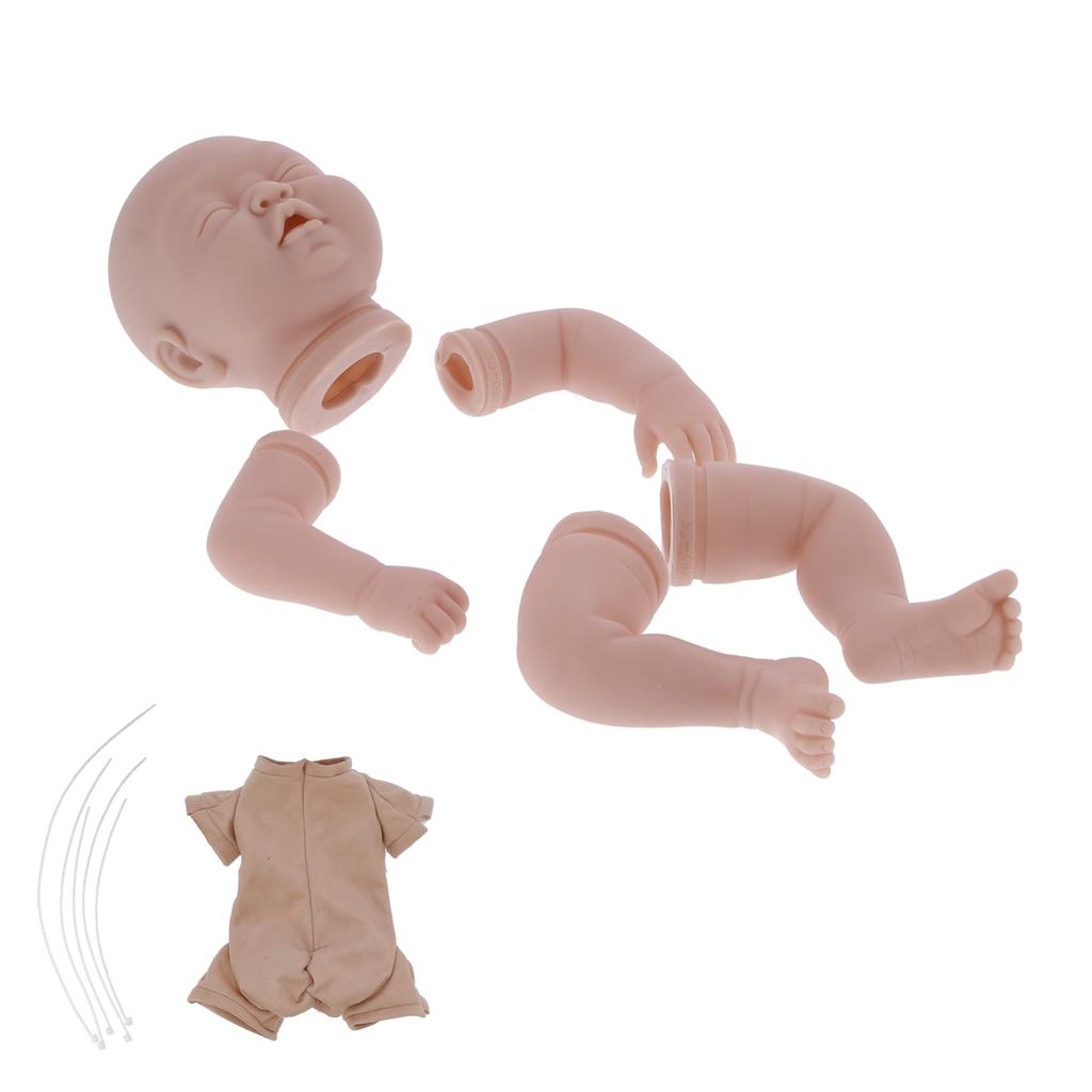 22Inches DIY Doll Kit Unpainted Blank Doll Infant Baby Soft Limbs Doll Parts Accessory Set