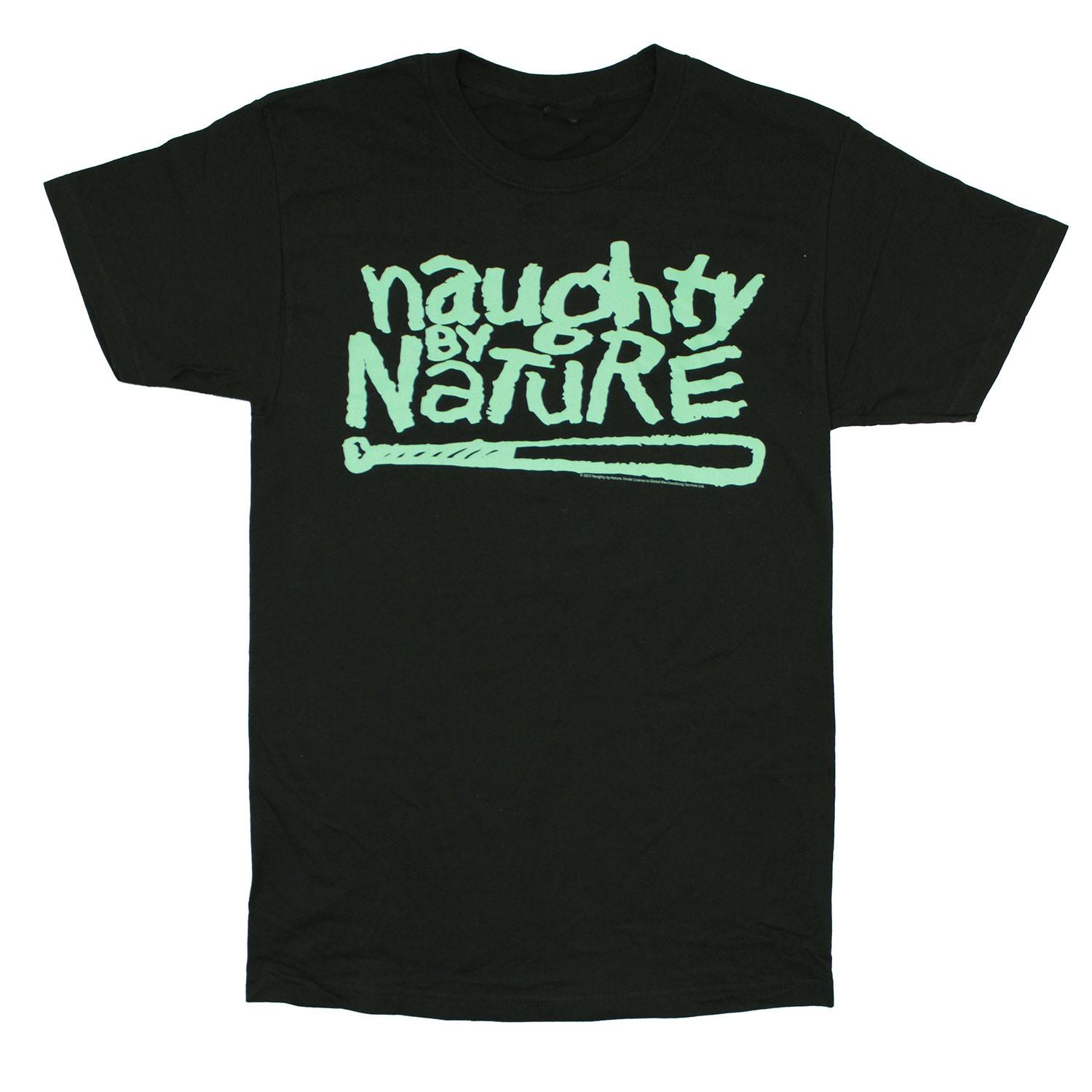 Men s Naughty By Nature Glow Bat T-shirt Medium Black M