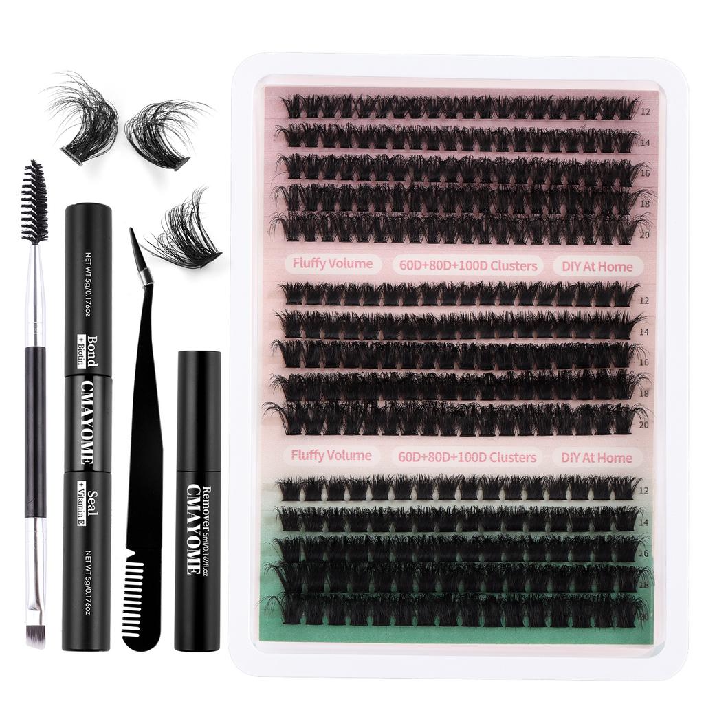 270 Clusters 60D80D100D Thick False Eyelash Set Natural Diy Segmented Single Cluster Eyelashes