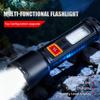Solar-Powered High-Brightness Zoom Flashlight with Digital Display & Waterproof Design