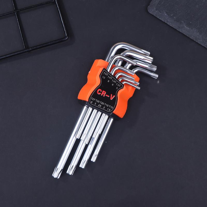 9Pcs Torx Star Wrench Set Allen Keys Hexagon Spanner Dual End L Type Star Screwdriver Hand Repair Tools For Diy Home Repair