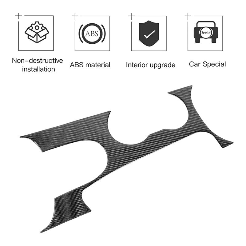 1 Piece Gear Shift Panel Interior Center Gear Shift Panel Carbon Fiber For Ford Mustang 2015-