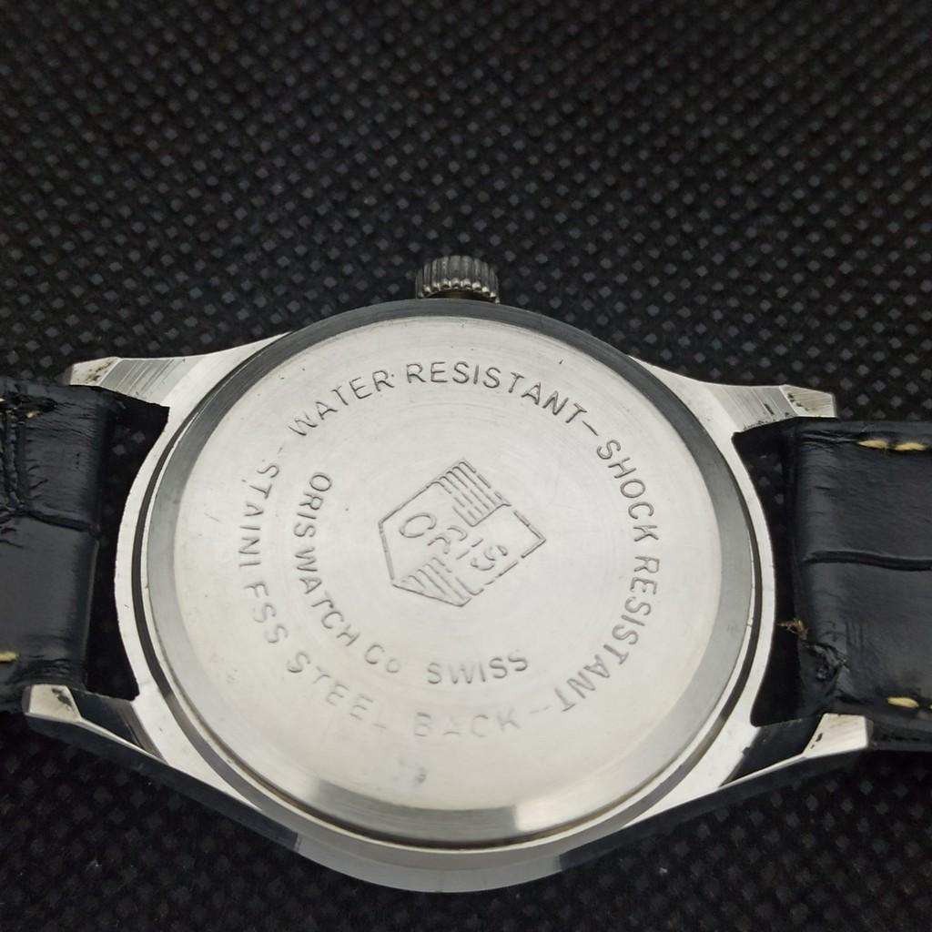 VINTAGE ORIS AUFZUG SCHWEIZER HERREN REFURBIERTES ARMBAND SCHWARZE UHR 558a-a296510-1