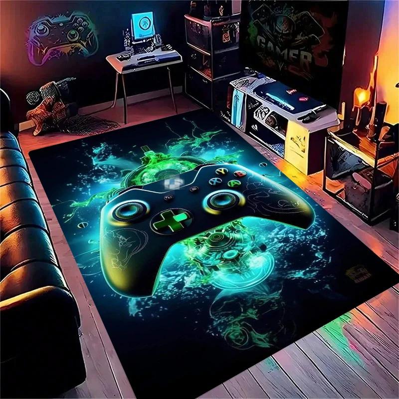Gaming for Boys Room Gamer Casual Carpet with Controller Design Rug for Game Room Bedroom Decor Machine Washab Mat